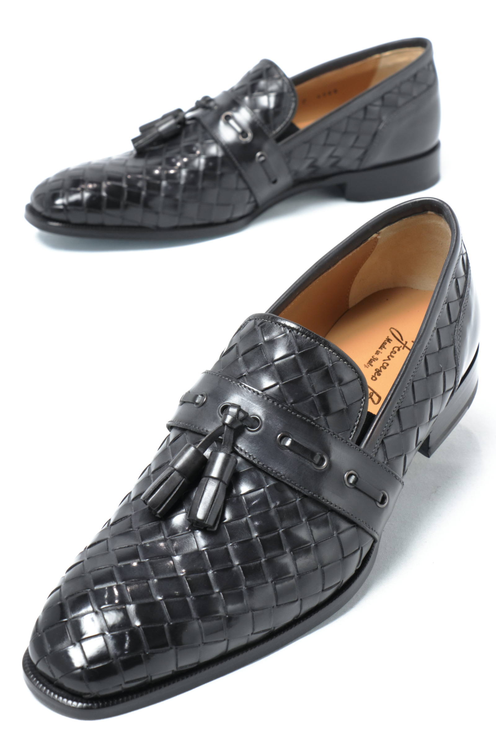 Francesco Benigno ラスト1点 イントレチャート タッセルローファー シューズ 革靴 ダークグレー Grigio Last Vol 15 掲載 Bekku Homme